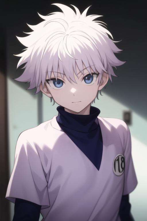 masterpiece, best quality, high quality, 1boy, solo, male focus, looking at viewer, upper body, <lora:killua_zoldyck:0.70>, killua_zoldyck