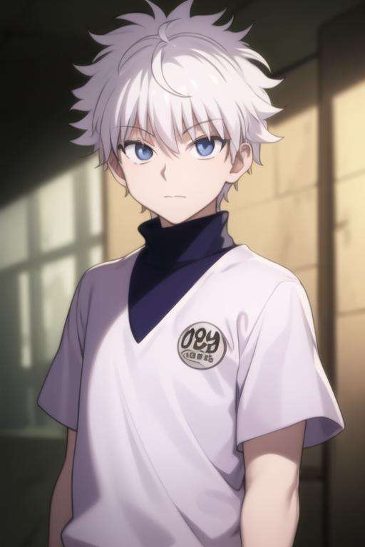 masterpiece, best quality, high quality, 1boy, solo, male focus, looking at viewer, upper body, <lora:killua_zoldyck:0.70>, killua_zoldyck