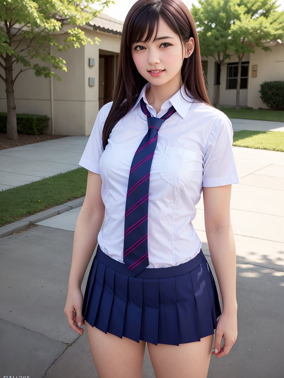 (best quality,masterpiece:1.2),ultra detailed,(photo realistic:1.4),high_school_girl,from below,lite smile,park