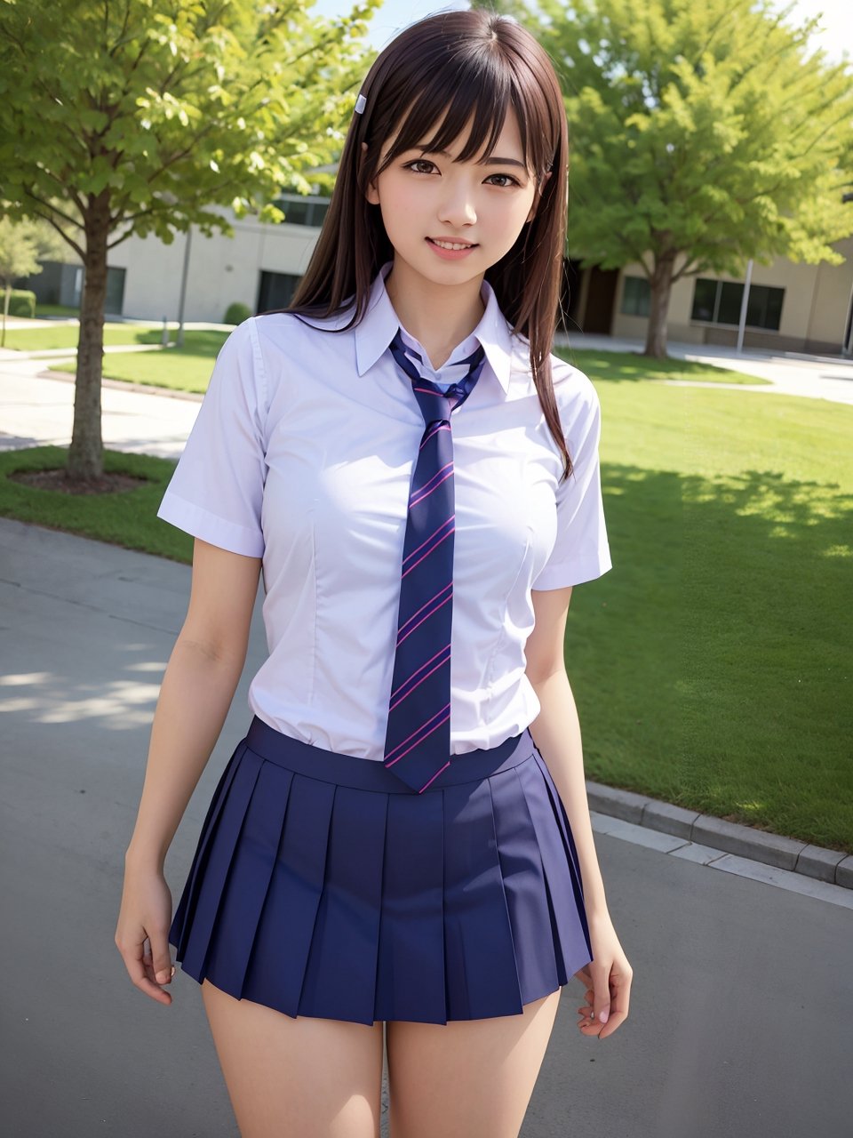 (best quality,masterpiece:1.2),ultra detailed,(photo realistic:1.4),high_school_girl,from below,lite smile,park