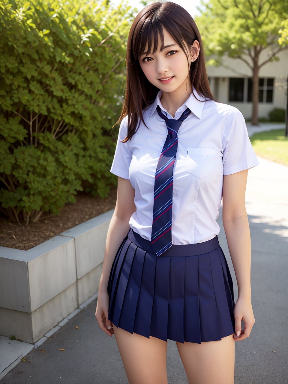 (best quality,masterpiece:1.2),ultra detailed,(photo realistic:1.4),high_school_girl,from below,lite smile,park