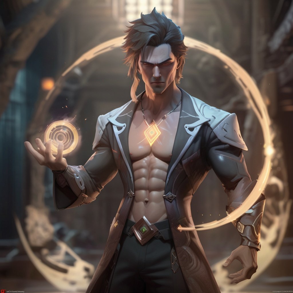 realistic, ((masterpiece)), ((best quality)), (detailed), cinematic, dynamic lighting, soft shadow, detailed background, professional photography, depth of field, intricate, detailed face, subsurface scattering, realistic hair, realistic eyes, muscular, manly, pectorals, abs, photo of a handsome man, cyberwizard, magic circle, casting spell, cyberpunk, science fiction, magic, full body, dynamic pose, fighting stance, magic circle in background,钟离,NightmareFlame,FilmGirl