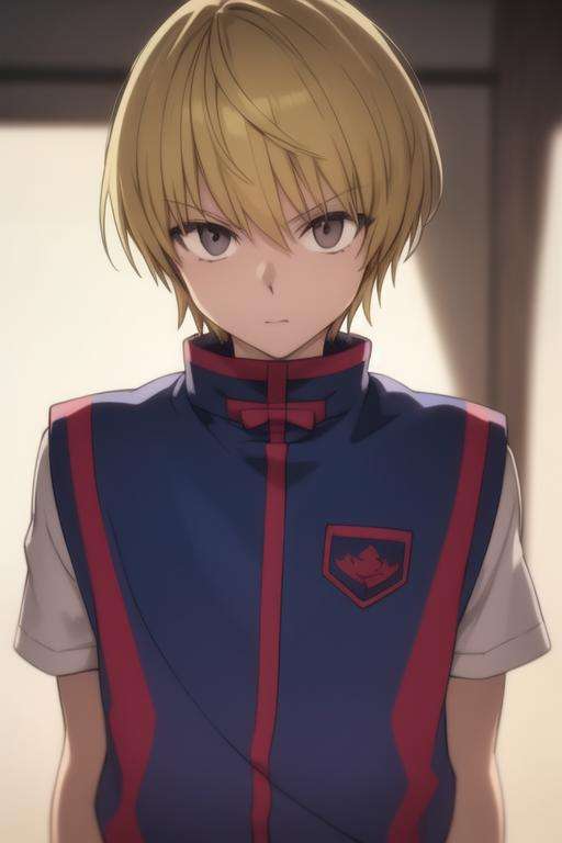 masterpiece, best quality, high quality, 1boy, solo, male focus, looking at viewer, upper body, <lora:kurapika:0.70>, kurapika