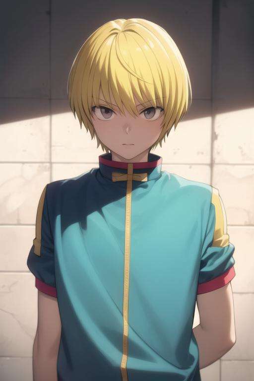 masterpiece, best quality, high quality, 1boy, solo, male focus, looking at viewer, upper body, <lora:kurapika:0.70>, kurapika