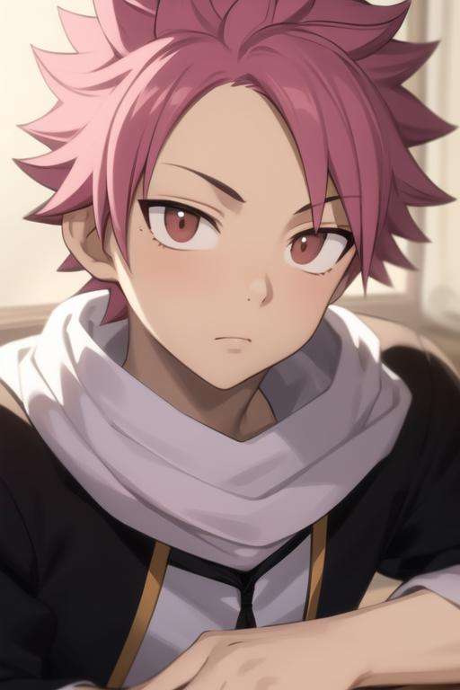 masterpiece, best quality, high quality, 1boy, solo, male focus, looking at viewer, upper body, <lora:natsu_dragneel:0.70>, natsu_dragneel, pink hair