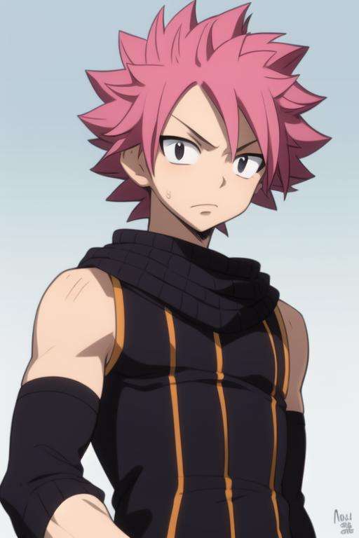 masterpiece, best quality, high quality, 1boy, solo, male focus, looking at viewer, upper body, <lora:natsu_dragneel:0.70>, natsu_dragneel, pink hair