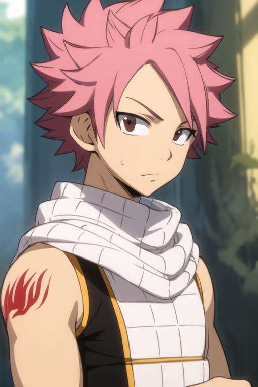 masterpiece, best quality, high quality, 1boy, solo, male focus, looking at viewer, upper body, <lora:natsu_dragneel:0.70>, natsu_dragneel, pink hair