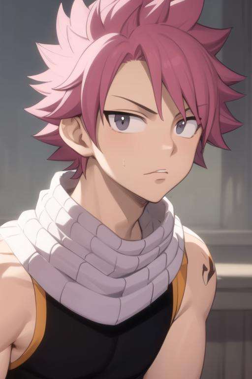 masterpiece, best quality, high quality, 1boy, solo, male focus, looking at viewer, upper body, <lora:natsu_dragneel:0.70>, natsu_dragneel, pink hair