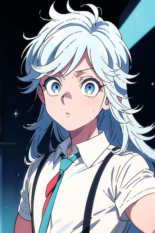 masterpiece, best quality, high quality, 1boy, solo, male focus, looking at viewer, upper body, <lora:akira_kemono_jihen:0.76>, akira_kemono_jihen, long hair, blue eyes, blue hair, , gakuran