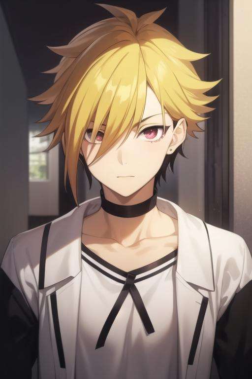 masterpiece, best quality, high quality, 1boy, solo, male focus, looking at viewer, upper body, <lora:kuga_terunori:0.70>, kuga_terunori, blonde hair, multicolor hair