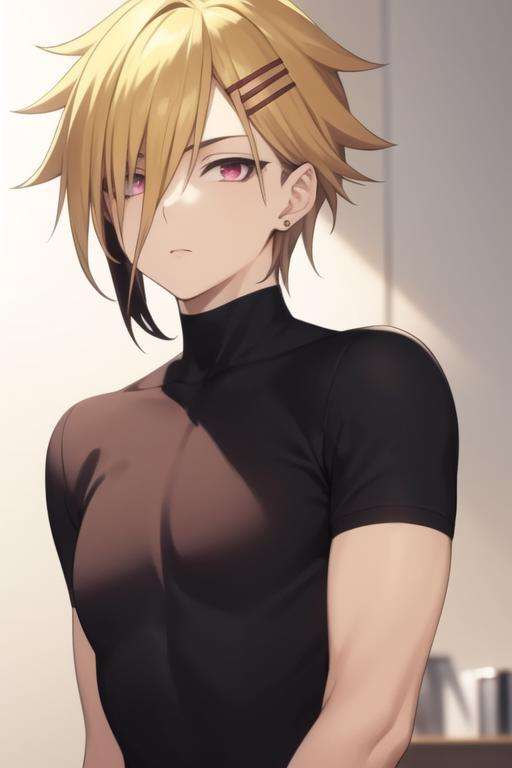 masterpiece, best quality, high quality, 1boy, solo, male focus, looking at viewer, upper body, <lora:kuga_terunori:0.70>, kuga_terunori, blonde hair, multicolor hair