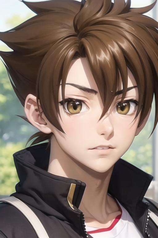 masterpiece, best quality, high quality, 1boy, solo, male focus, looking at viewer, upper body, <lora:issei_hyoudou:0.70>, issei_hyoudou, brown hair, brown eyes, hair between eyes, ,