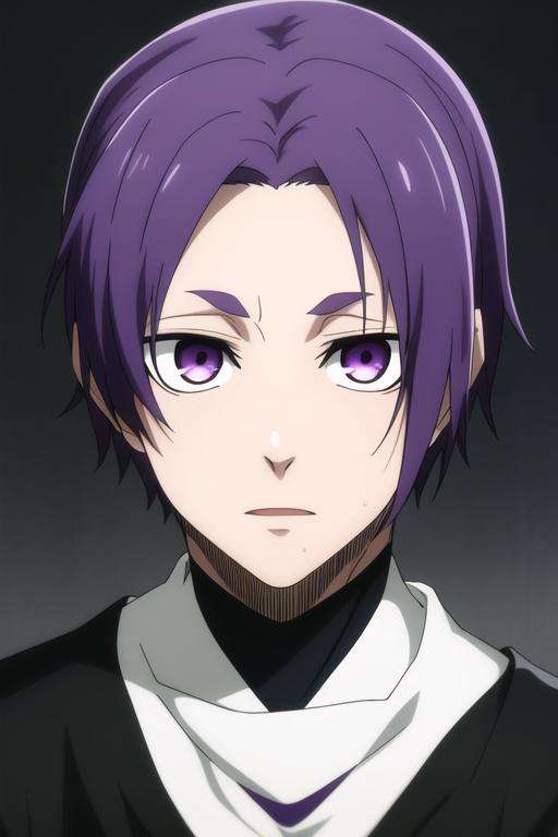 masterpiece, best quality, high quality, 1boy, solo, male focus, looking at viewer, upper body, <lora:mikage_reo:0.82>, mikage_reo, purple eyes, purple hair,