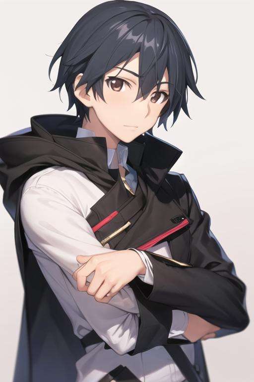 masterpiece, best quality, high quality, 1boy, solo, male focus, looking at viewer, upper body, <lora:ichika_orimura:0.70>, ichika_orimura, black hair, brown eyes, , coat