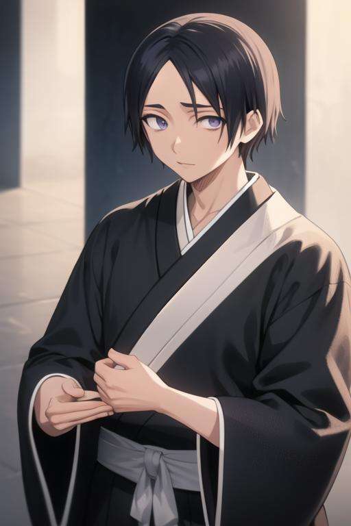 masterpiece, best quality, high quality, 1boy, solo, male focus, looking at viewer, upper body, <lora:yamada_hanatarou:0.72>, yamada_hanatarou, japanese clothes, black kimono,