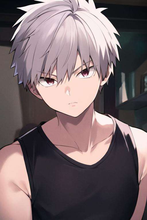 masterpiece, best quality, high quality, 1boy, solo, male focus, looking at viewer, upper body, <lora:shiki_tademaru:0.66>, shiki_tademaru, , grey hair, ,