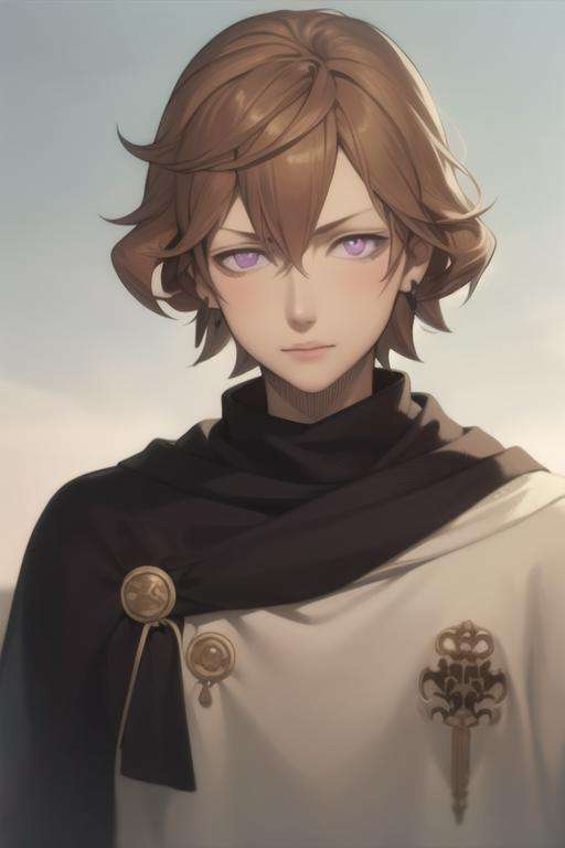 masterpiece, best quality, high quality, 1boy, solo, male focus, looking at viewer, upper body, <lora:finral_roulacase:0.82>, finral_roulacase, brown hair, purple eyes, realistic