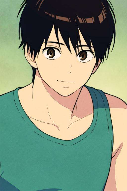 masterpiece, best quality, high quality, 1boy, solo, male focus, looking at viewer, upper body, <lora:shouta_kazehaya:0.68>, shouta_kazehaya, black hair, brown eyes, realistic, tank top