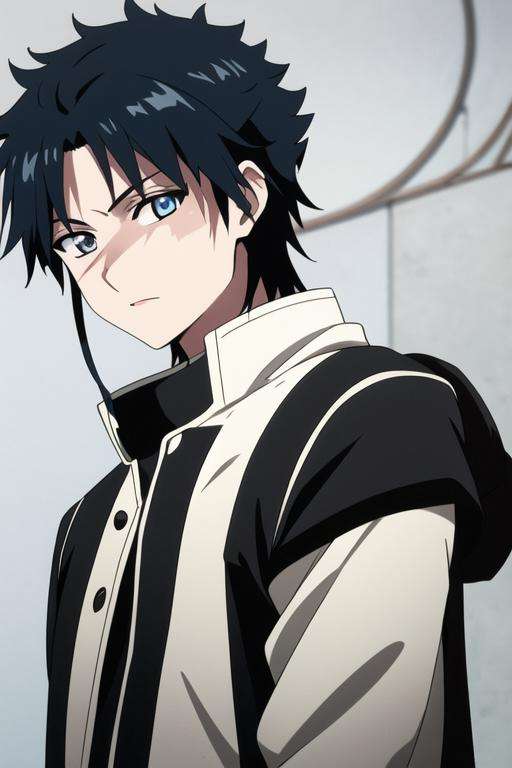 masterpiece, best quality, high quality, 1boy, solo, male focus, looking at viewer, upper body, <lora:hakuryuu_ren:0.74>, hakuryuu_ren, black hair, blue eyes, gakuran