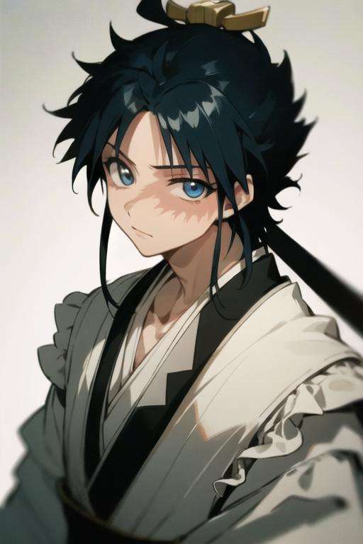 masterpiece, best quality, high quality, 1boy, solo, male focus, looking at viewer, upper body, <lora:hakuryuu_ren:0.68>, hakuryuu_ren, black hair, blue eyes, shirt