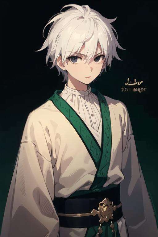 masterpiece, best quality, high quality, 1boy, solo, male focus, looking at viewer, upper body, <lora:jafar_magi:0.54>, jafar_magi, white hair, black eyes, ,