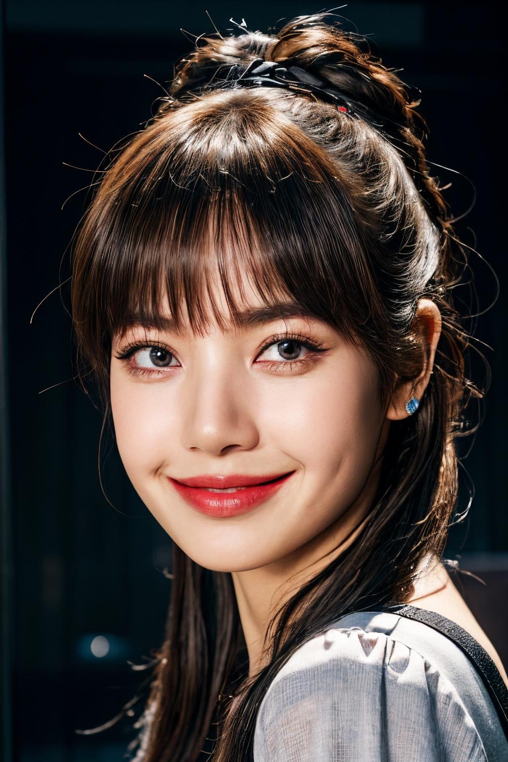 a photo of lalisamanoban, <lora:lalisamanoban_v1.0:0.8>, (smiling:1.5), (masterpiece, best quality, beautiful quality), (photorealistic:1.4), (detailed lighting, extremely detailed skin, extremely detailed hair, shadows, 8k, 1girl:1.2), <lora:add_detail:1>, looking at viewer, (High Key Lighting), best quality, official art, unity 8k wallpaper, ultra-high res, ultra-detailed, beautiful and aesthetic