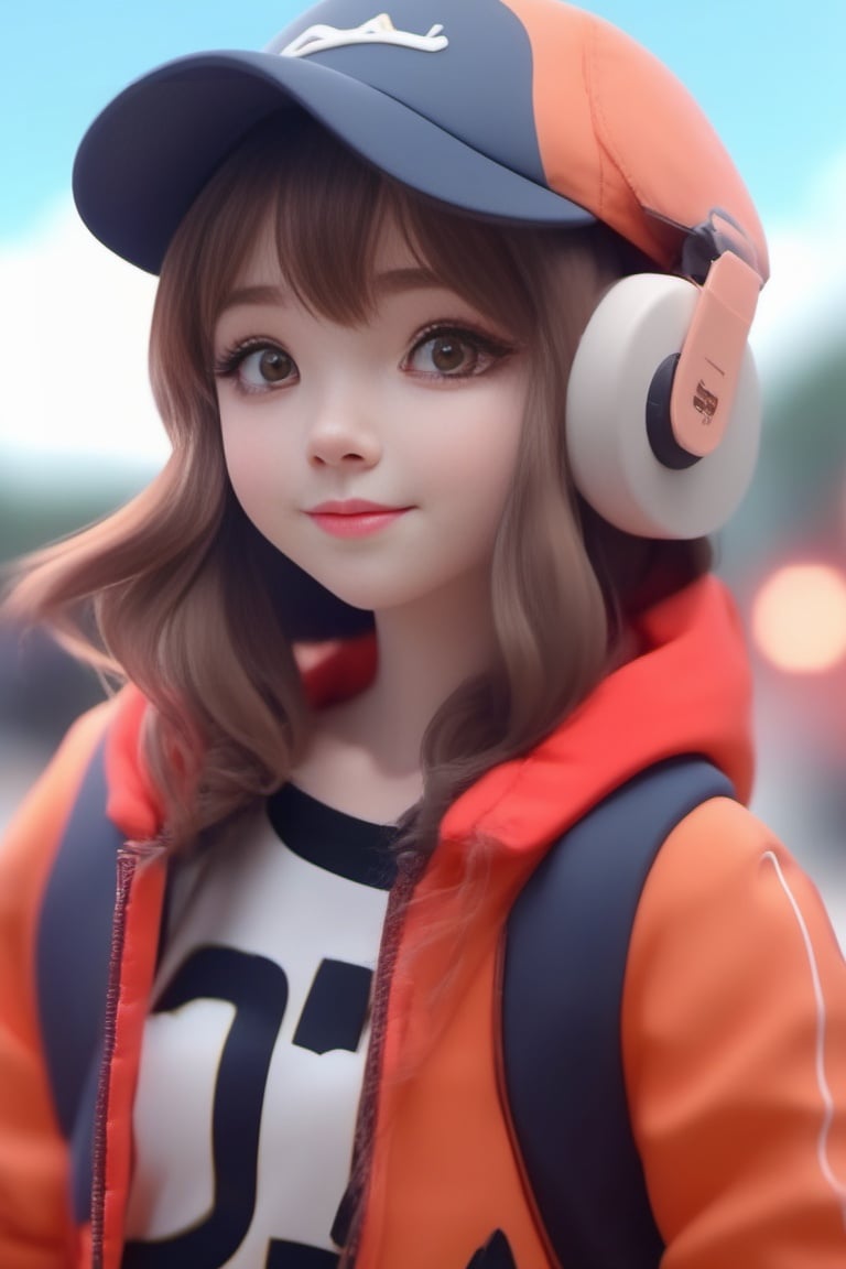 1girl,fashion coat,sports vest,nice face,bright eyes,3d style,upper body,cap, <lora:ocabcd-V1:1>