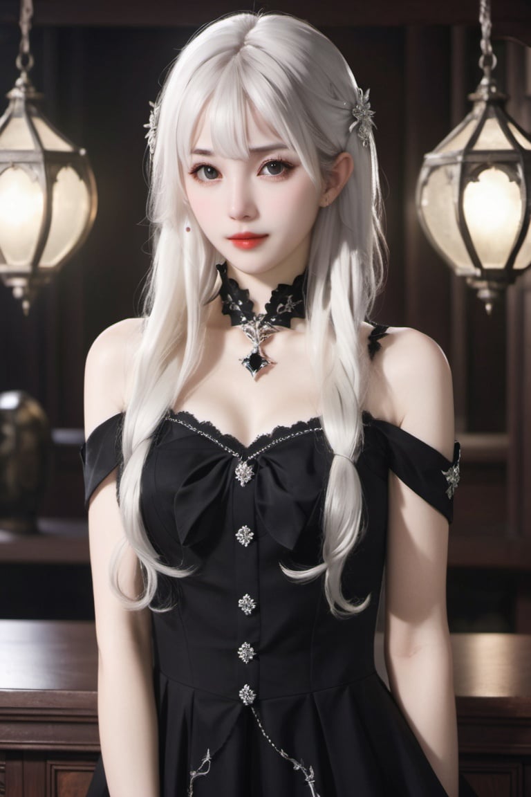 best quality,masterpiece,highres,cg,1girl,Photograph,high resolution,8k,mirror selfie,photo of a petite pretty 24 year-old woman with white long hair,anime art,dark,Gothic,,capricorn,