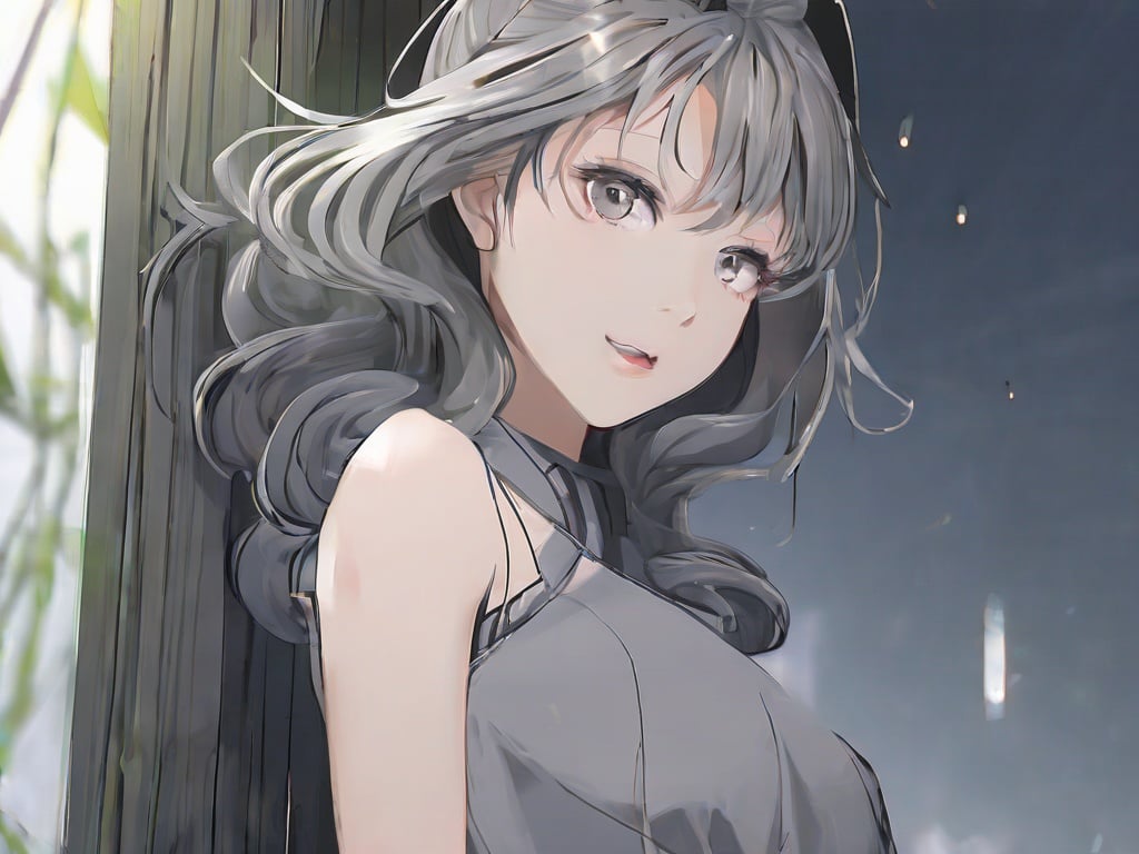 <lora:grey_style-sdxl-000001:0.3>,(grey style:1.3),grey scenery,a hazy visual sense,majestic view,a cinematic animated scene,exquisite and perfect body structure,clear and visible five fingers,exquisite face,exquisite and beautiful eyes,portrait close-up,bishoujo,beautiful anime girl,1girl,masterpiece,best quality,no shoes,open mouth,cute,full body,low ponytail,