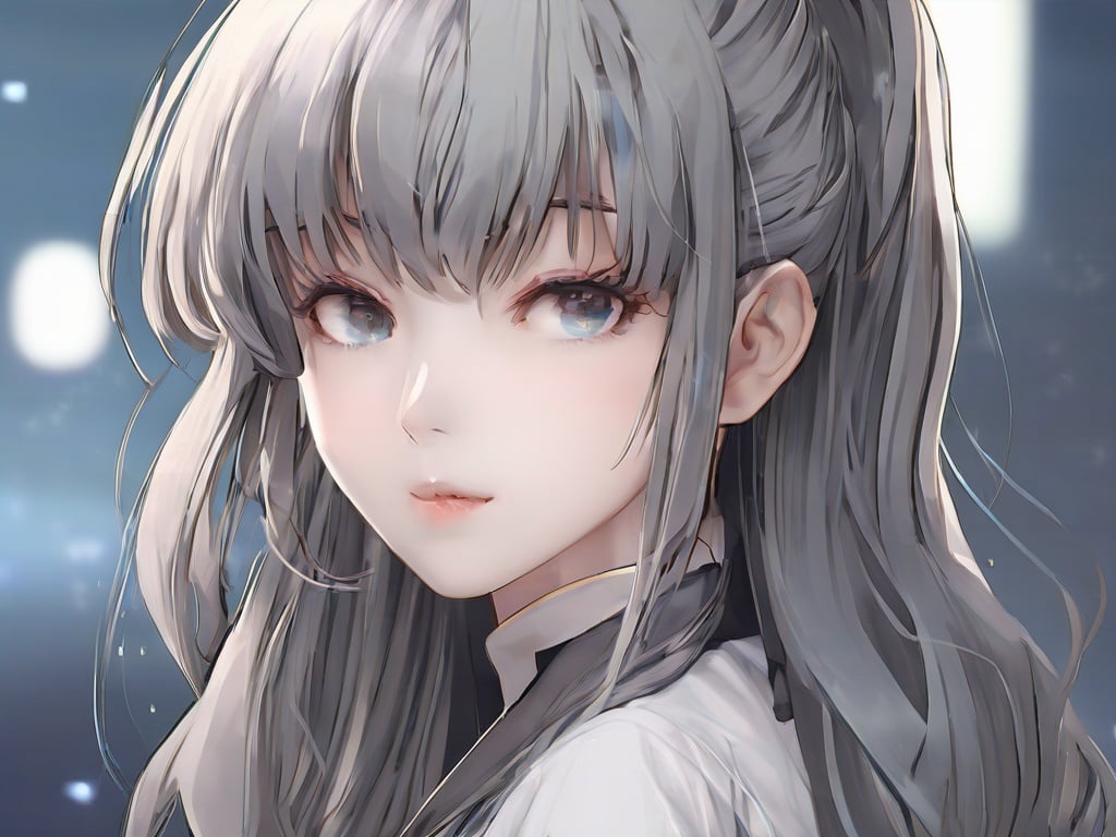 (grey style:1.3),a cinematic animated scene,a hazy visual sense,<lora:grey_style-sdxl-000001:0.3>,grey scenery,majestic view,exquisite and perfect body structure,clear and visible five fingers,exquisite face,exquisite and beautiful eyes,cute,bishoujo,beautiful anime girl,1girl,masterpiece,best quality,low ponytail,