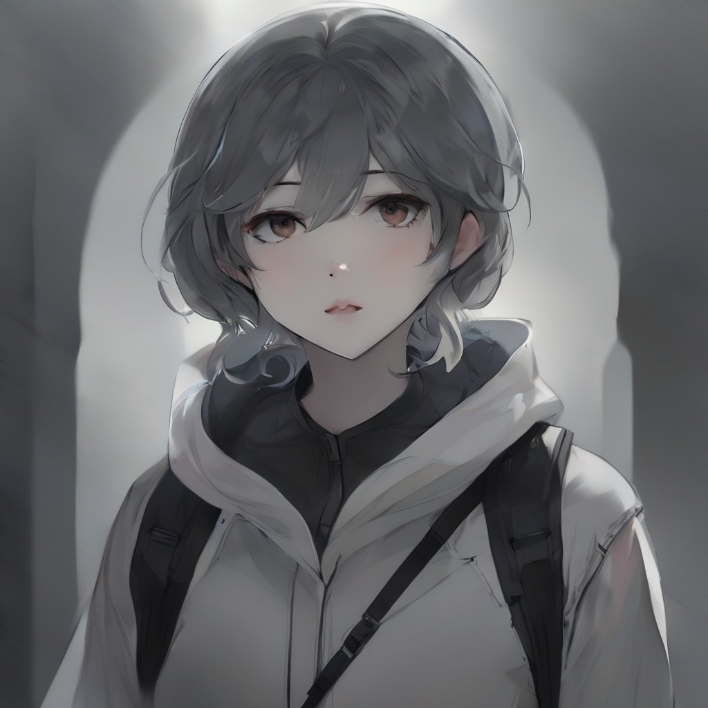 <lora:grey-pro-sdxl-lige:0.8>,(gray portrait:1.1),gray scene,gray white screen,hazy atmosphere,young girls,(solo:1.3),gray and dark scenes,advanced grey,upper body,