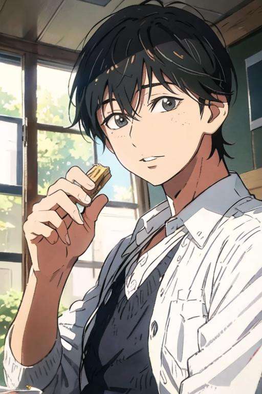 masterpiece, best quality, ultra-detailed, illustration, 1boy, solo, male focus, looking at viewer, , , <lora:kakeru_naruse:0.76>, kakeru_naruse, ,