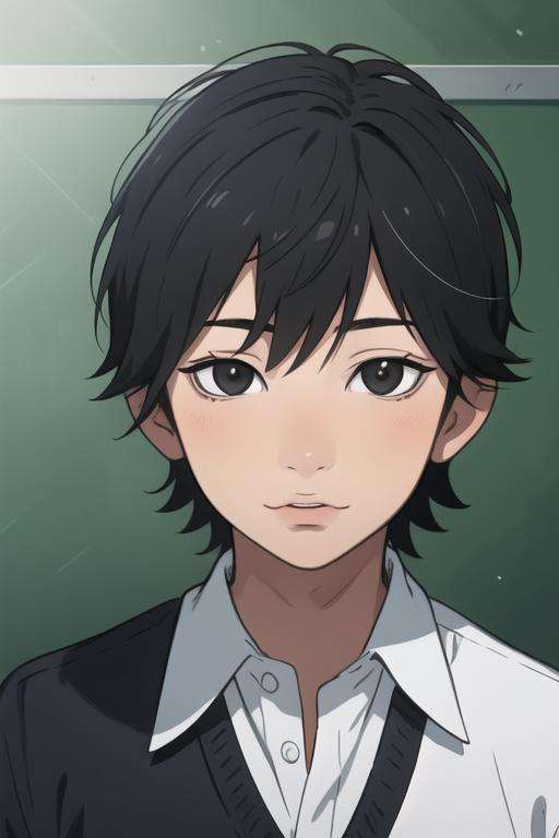 masterpiece, best quality, ultra-detailed, illustration, 1boy, solo, male focus, looking at viewer, upper body, , <lora:kakeru_naruse:0.72>, kakeru_naruse, black hair, black eyes, school uniform