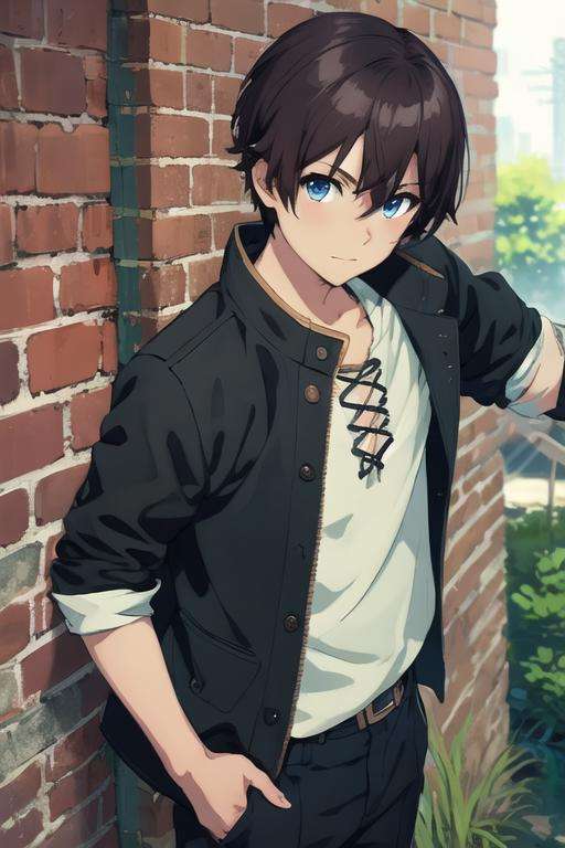 masterpiece, best quality, high quality, 1boy, solo, male focus, looking at viewer, , , <lora:noir_stalgia:0.76>, noir_stalgia, brown hair, blue eyes, gakuran