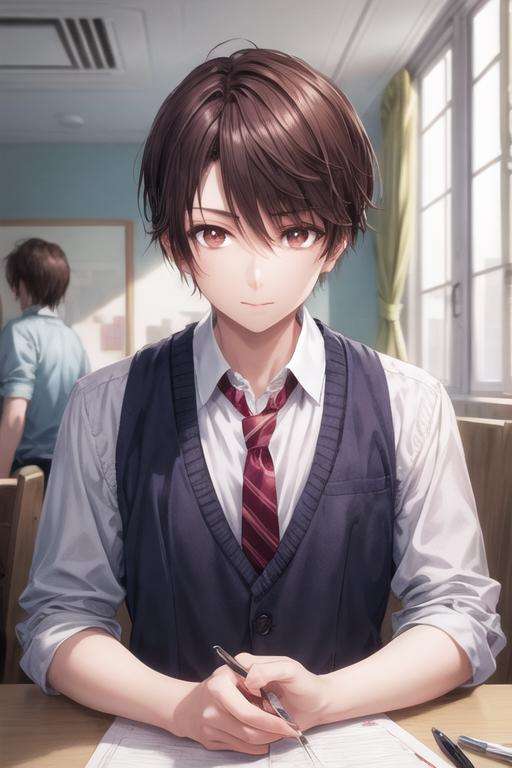 masterpiece, best quality, ultra-detailed, illustration, 1boy, solo, male focus, looking at viewer, , , <lora:yuuta_kadowaki:0.76>, yuuta_kadowaki, ,