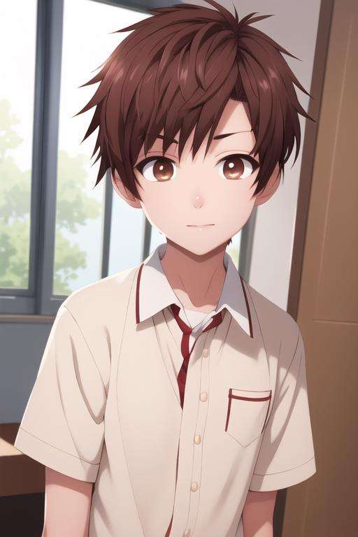 masterpiece, best quality, ultra-detailed, illustration, 1boy, solo, male focus, looking at viewer, upper body, , <lora:itsuki_akazawa:0.78>, itsuki_akazawa, brown hair, brown eyes,