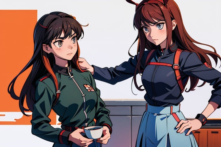 anime girl in uniform with a cup of coffee, anime maid  ss military, in black uniform, anime moe artstyle, (anime girl), girl wearing uniform, marin kitagawa fanart, inspired by Jin Homura, iwakura lain, rin tohsaka, an anime girl, reisen udongein inaba, jk uniform, by Jin Homura