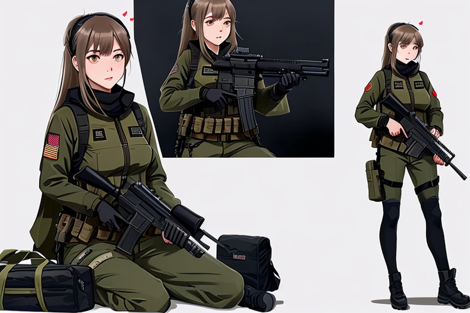 anime girl with a gun and backpack, m4 sopmod ii girls frontline, girls frontline, infantry girl, girls frontline style, soldier girl, mechanized soldier girl, cushart kenz, full body! shooting, girls frontline cg, of a sniper girl at war, military girl, with rifle, full_body!!,, <lora:EMS-19136-EMS:0.6>