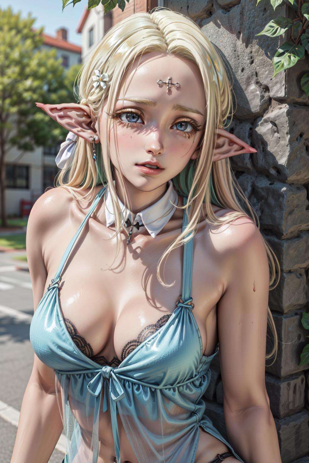 1girl, (masterpiece:1.3), (high resolution), (8K), (extremely detailed), (4k), (pixiv), (perfect face), nice eyes and face, (best quality), (super detailed), (detailed face and eyes), (solo), (textured skin),<lora:elda-09:0.7>, elf, pointy ears, elda, (nature:1.2), cat lingerie, sexy, sensual, expressionless, dynamic angle, lyco:GoodHands-beta2:1.0>, <lora:more_details:0.5> 