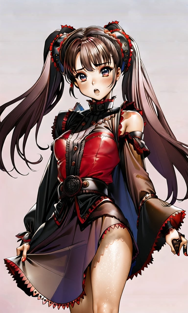 1girl, realistic, full body, (babymetal:1.3) twintails, hazel eyes, pale skin, highly detailed eyes, handsome symmetrical face, perfect faces, outline, smooth gradient, simple background, <lora:Masamune Shirow:0.75>, <lora:yuimetalLORA_v1:0.6> 