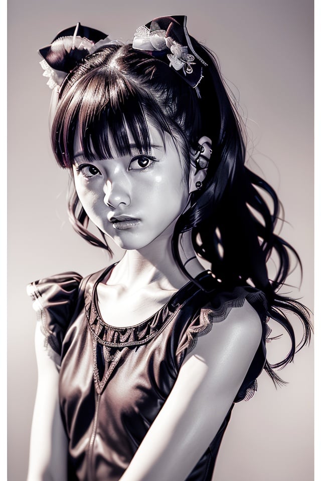 1girl, Photo of Yui Mizuno from babymetal, yuimetal, <lora:yuimetalLORA_v1:1.2>, by (Jason Edmiston, Ayami Kojima, Greg Rutkowski and Masahiro Ito) with help of (line art:1.2), (pencil art:1.3) and (smooth gradient:1.5)