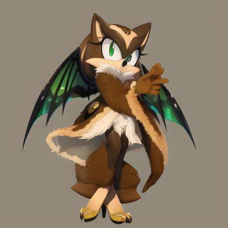 male, Mobian, hedgehog, owl, hybrid, brown skin, eyes large, amber eye, emerald green eye, wings, full body, 