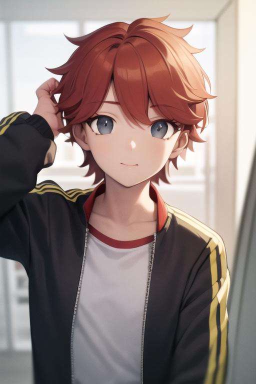 masterpiece, best quality, ultra-detailed, illustration, 1boy, solo, male focus, looking at viewer, upper body, depth of field, <lora:sirius_dieke:0.76>, sirius_dieke, , track suit