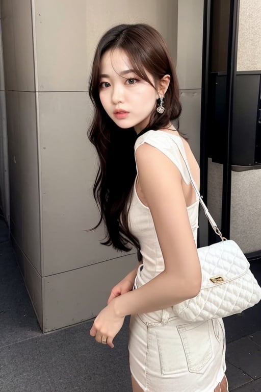 <lora:meinv_20230718204712:0.9>,meinv,1girl,standing,white dress,looking at the viewer,earrings,pendant,hair accessories, 