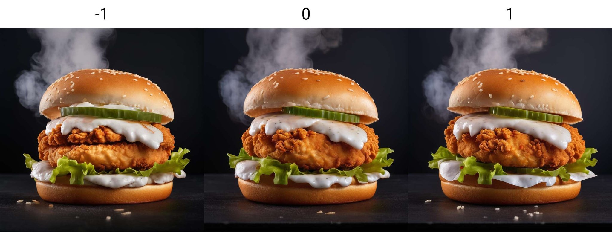 kfc chicken burger, dark background, quality photo, fried chicken, studio photo, steaming<lora:neg4all_bdsqlsz_xl_V7:-1>, 