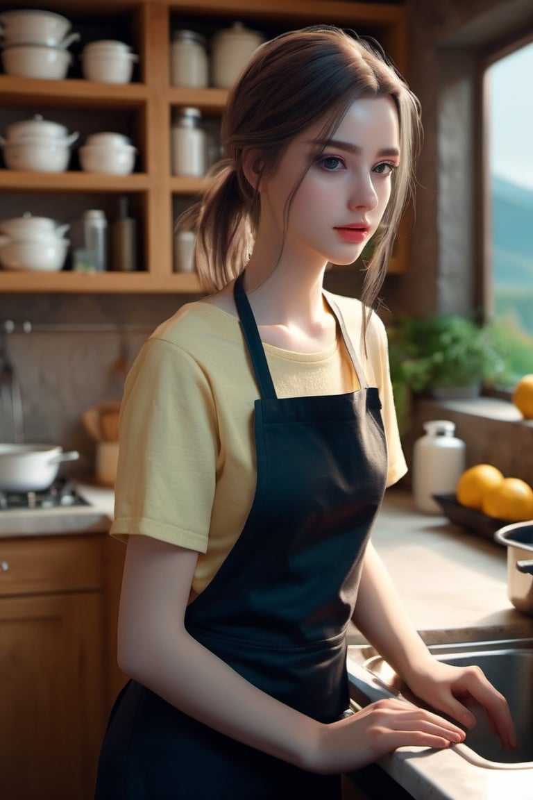 incredibly absurdres, 8k wallpaper cg, realistic, beautiful face and eyes, 1girl, nsfw, ((naked)), (((kitchen apron))), (((side boob))), in kitchen, (((from behind))), looking back,

colorful, 

ultra highly detailed, 

32 k, 

Fantastic Realism complex background, 

dynamic lighting, 

lights, 

digital painting, 

intricated pose, 

highly detailed intricated, 

stunning, 

textures, 

iridescent and luminescent scales, 

breathtaking beauty, 

pure perfection, 

divine presence, 

unforgettable, 

impressive, 

breathtaking beauty, 

Volumetric light, 

auras, 

rays, 

vivid colors reflects, 

sf, 

intricate artwork masterpiece, 

ominous, 

matte painting movie poster, 

golden ratio, 

trending on cgsociety, 

intricate, 

epic, 

trending on artstation, 

by artgerm, 

h. r. giger and beksinski, 

highly detailed, 

vibrant, 

production cinematic character render, 

ultra high quality model, 

sf, 

intricate artwork masterpiece, 

ominous, 

matte painting movie poster, 

golden ratio, 

trending on cgsociety, 

intricate, 

epic, 

trending on artstation, 

by artgerm, 

h. r. giger and beksinski, 

highly detailed, 

vibrant, 

production cinematic character render, 

ultra high quality model,dashataran