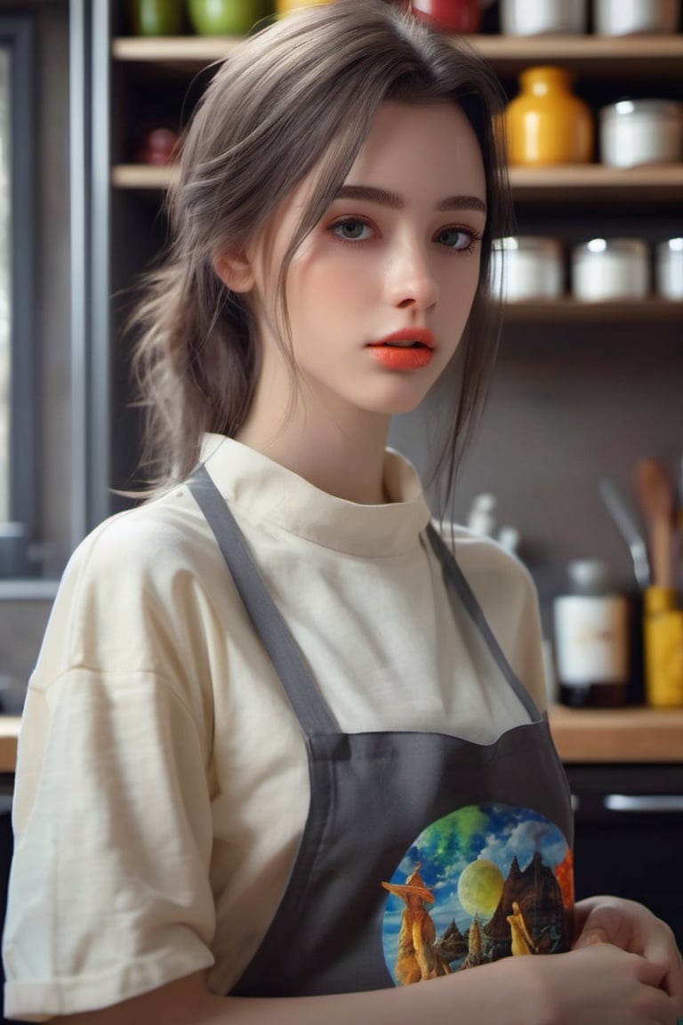 incredibly absurdres, 8k wallpaper cg, realistic, beautiful face and eyes, 1girl, nsfw, ((naked)), (((kitchen apron))), (((side boob))), in kitchen, (((from behind))), looking back,

colorful, 

ultra highly detailed, 

32 k, 

Fantastic Realism complex background, 

dynamic lighting, 

lights, 

digital painting, 

intricated pose, 

highly detailed intricated, 

stunning, 

textures, 

iridescent and luminescent scales, 

breathtaking beauty, 

pure perfection, 

divine presence, 

unforgettable, 

impressive, 

breathtaking beauty, 

Volumetric light, 

auras, 

rays, 

vivid colors reflects, 

sf, 

intricate artwork masterpiece, 

ominous, 

matte painting movie poster, 

golden ratio, 

trending on cgsociety, 

intricate, 

epic, 

trending on artstation, 

by artgerm, 

h. r. giger and beksinski, 

highly detailed, 

vibrant, 

production cinematic character render, 

ultra high quality model, 

sf, 

intricate artwork masterpiece, 

ominous, 

matte painting movie poster, 

golden ratio, 

trending on cgsociety, 

intricate, 

epic, 

trending on artstation, 

by artgerm, 

h. r. giger and beksinski, 

highly detailed, 

vibrant, 

production cinematic character render, 

ultra high quality model,dashataran