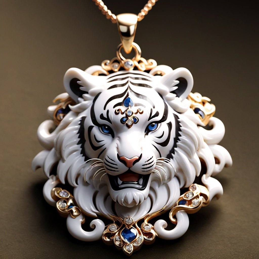 White Tiger Pendant,masterpiece,best quality,8k,cg,