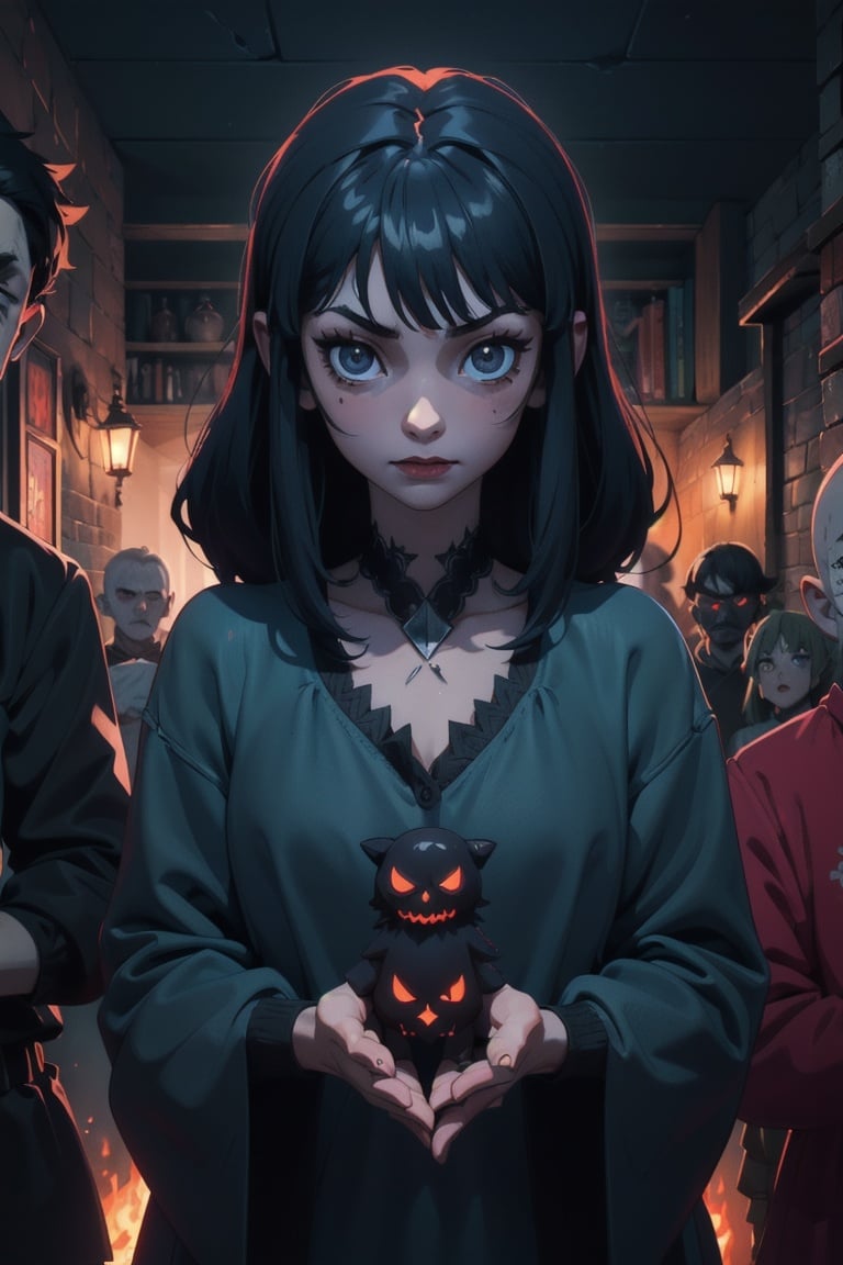 (((Dark Gathering // Dark girl))), horror cute, anime 4k