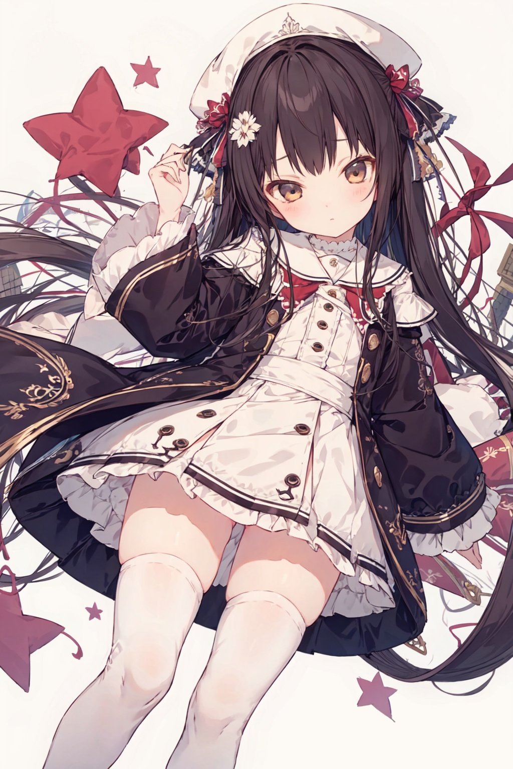 masterpiece, best quality,1loli,white thighhighs,